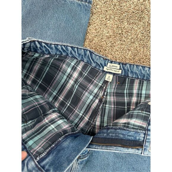 vintage L.L. Bean flannel lined original relaxed fit denim jeans women’s 18 - Picture 6 of 14